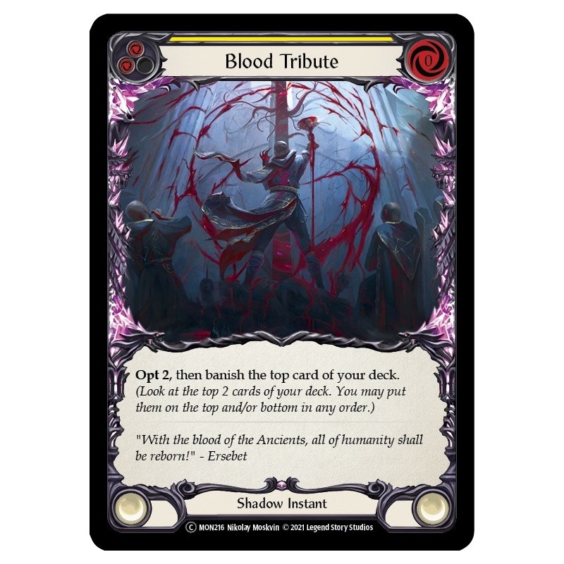 Blood Tribute Yellow FOIL [U-MON216-RF]