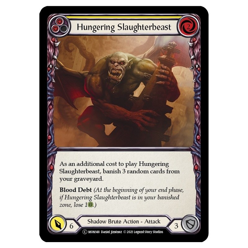 Hungering Slaughterbeast Yellow FOIL [U-MON148-RF]